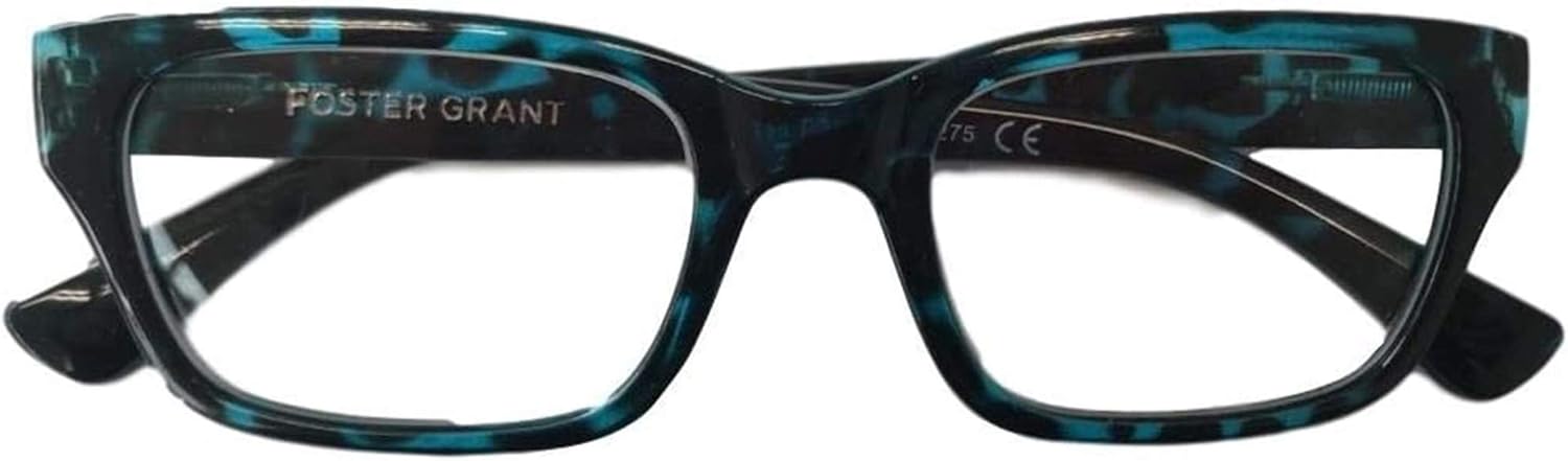 Foster Grant Mira Blue – Gafas de lectura para mujer, 1.25 con estuche suave