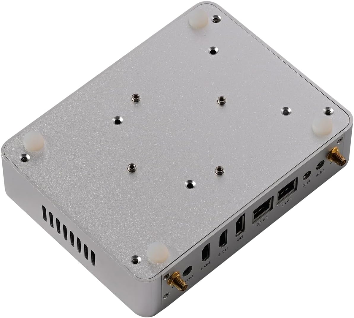 HUNSN Mini PC sin ventilador, computadora de escritorio, HTPC, Kodi Box, Intel N100, Windows 11 Pro o Linux Ubuntu, BM34, 8 x USB, 2 x LAN, DP, 2 x