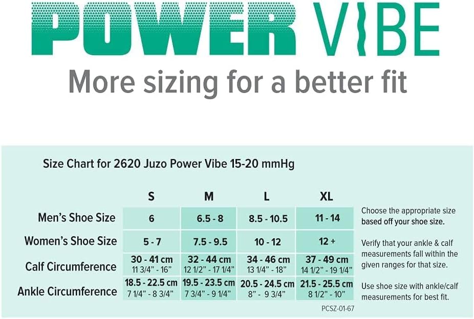 Juzo Power Vibe – Calcetines de compresión prémium para hombres y mujeres, 15-20 mmHg