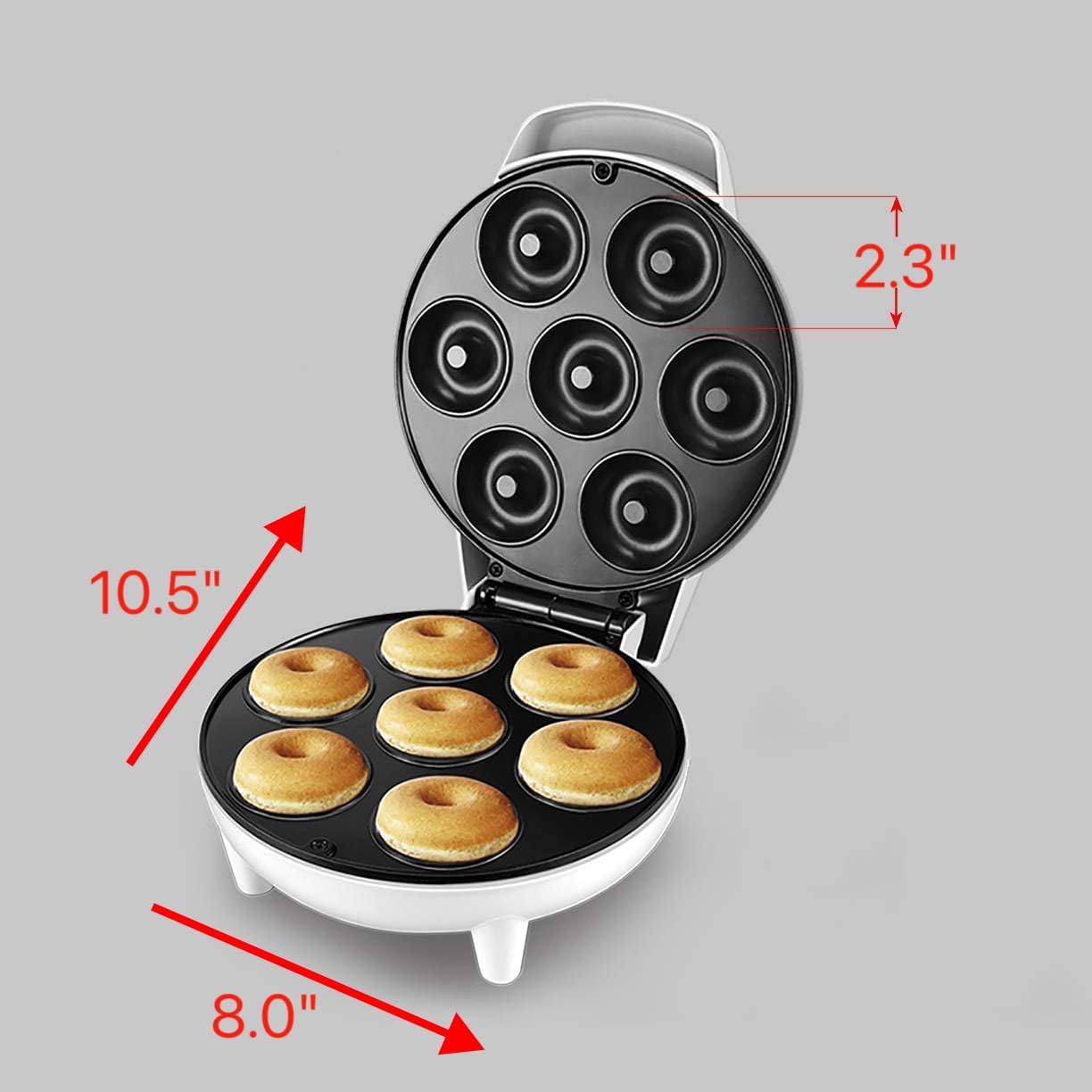 ifeeverkeep Mini Donut Maker- Donut Maker Machine for Home -7 Small Donut Maker,Electric Non-Stick Surface Makes for kids donut maker, Makes