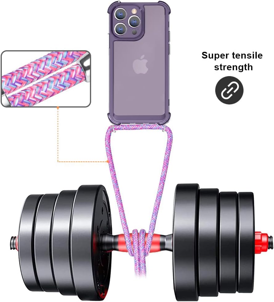 Funda cruzada para iPhone 11 Pro Max, funda para iPhone 11 Pro Max con correa de cordón ajustable, borde de poliuretano termoplástico suave + parte