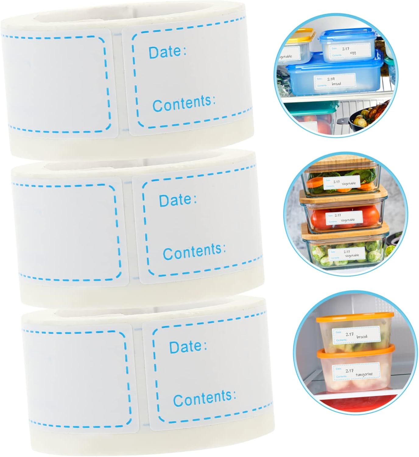 ABOOFAN 15 Rolls Self-Adhesive Label Kitchen Food Labels Food Preparation Days Labels Freezer Food Storage Label Removable Food Labels Food Tags