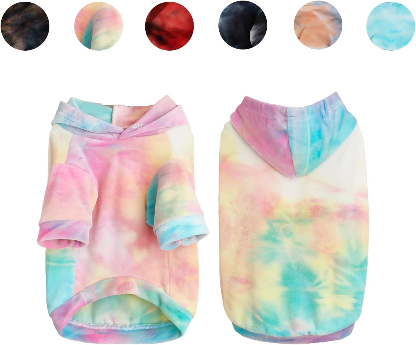 Sudadera con capucha para perro, teñido anudado, para cachorros, abrigo para clima frío, ropa para mascotas para perros y gatos