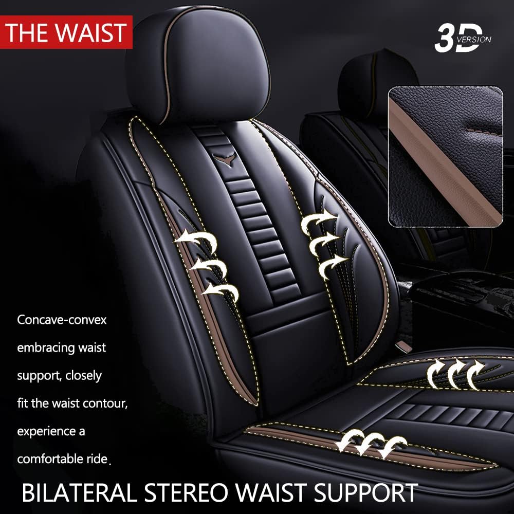 Pengchen Fundas protectoras de asiento de automóvil de 2 asientos de lujo para Chevy Aveo 2004-2011, diseño de bolsa de almacenamiento trasera,