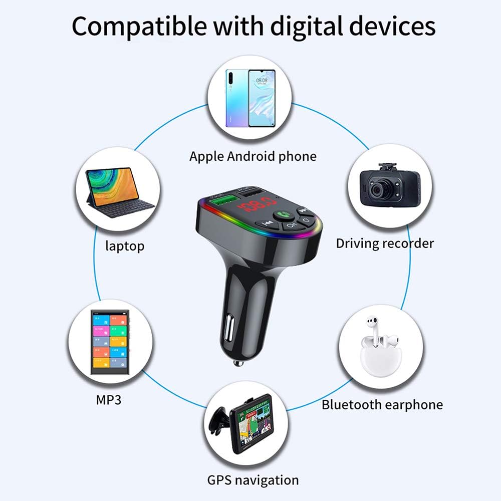 Transmisor FM Bluetooth para receptor de radio de coche, reproductor de adaptador Bluetooth inalámbrico para automóvil, adaptador de audio de