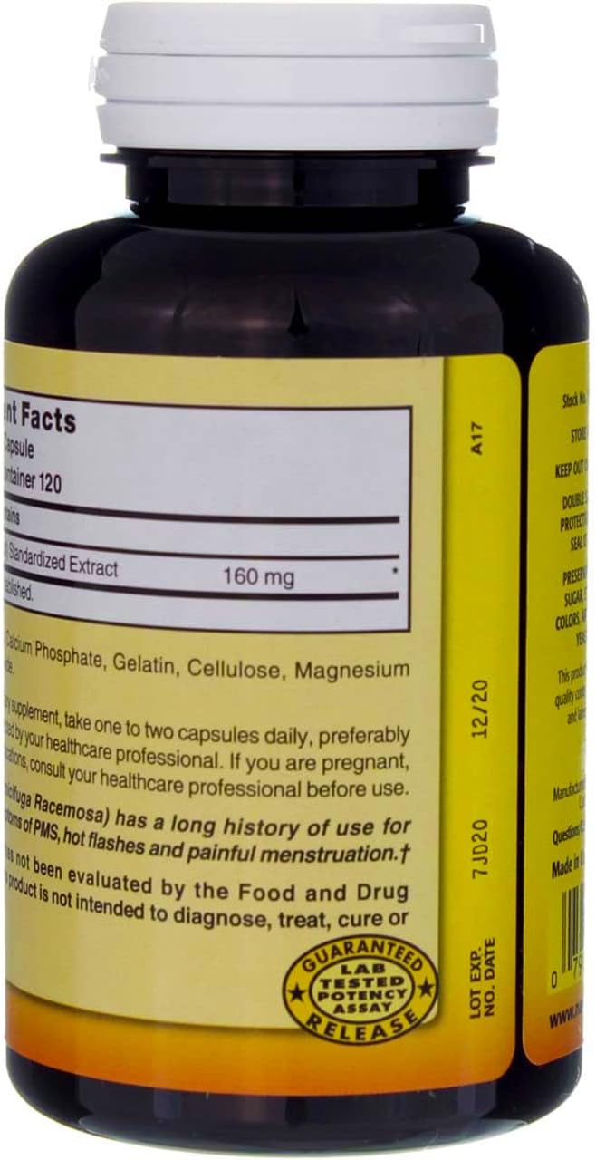 Nature’s Blend Negro Cohosh CP 160MG 120, 079854012132