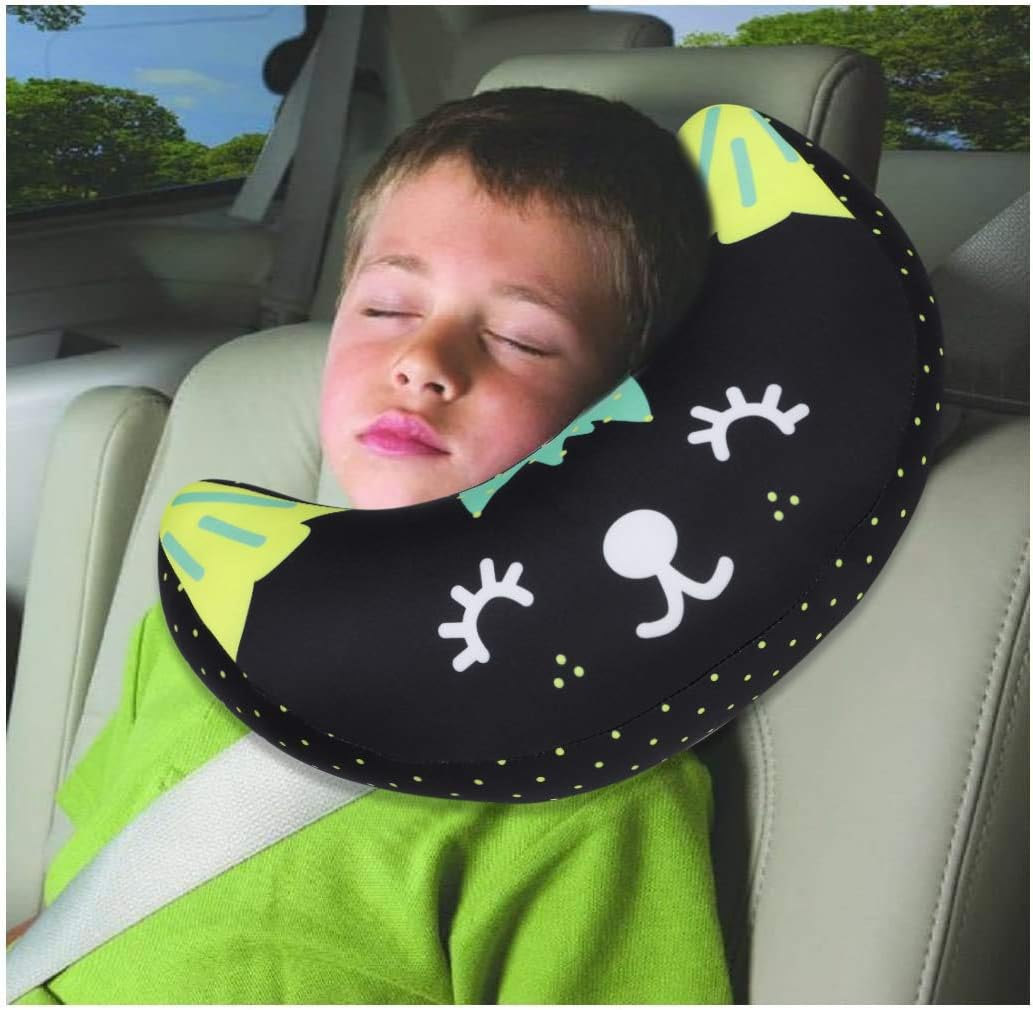 Almohada de cuello de viaje para niños, funda para cinturón de seguridad de automóvil, almohadilla de hombro para asiento de automóvil, silla de