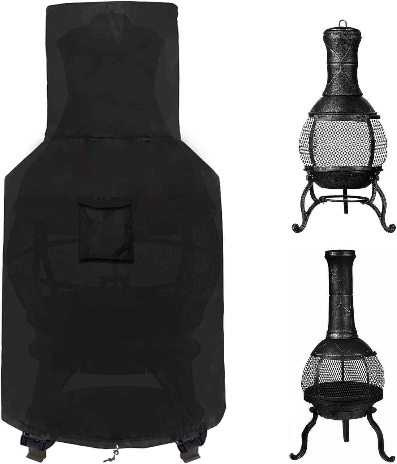 WOMACO Funda impermeable para chimenea de patio, resistente a la intemperie, para chimenea de exteriores, 23.6 pulgadas de profundidad x 43.3