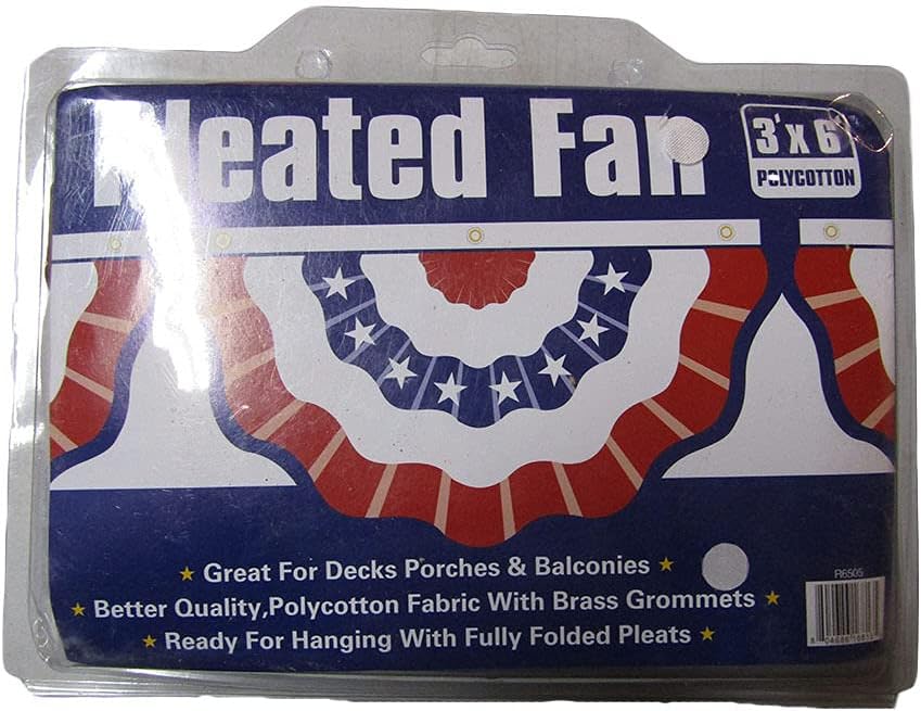 Premium 3 pack) 3×6 FT Double Sided PolyCotton US Made Flag Half Fan