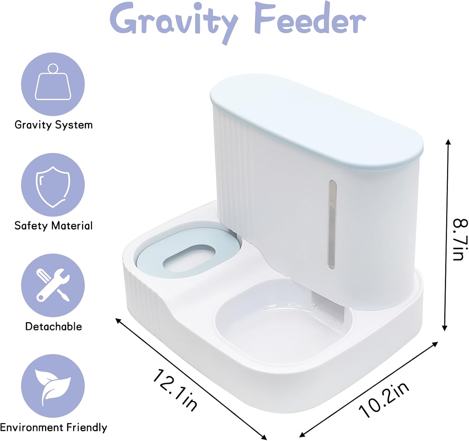 kathson Dispensador automático de alimentos y agua para gatos, alimentador por gravedad, alimentador de alimentos secos para mascotas y dispensador