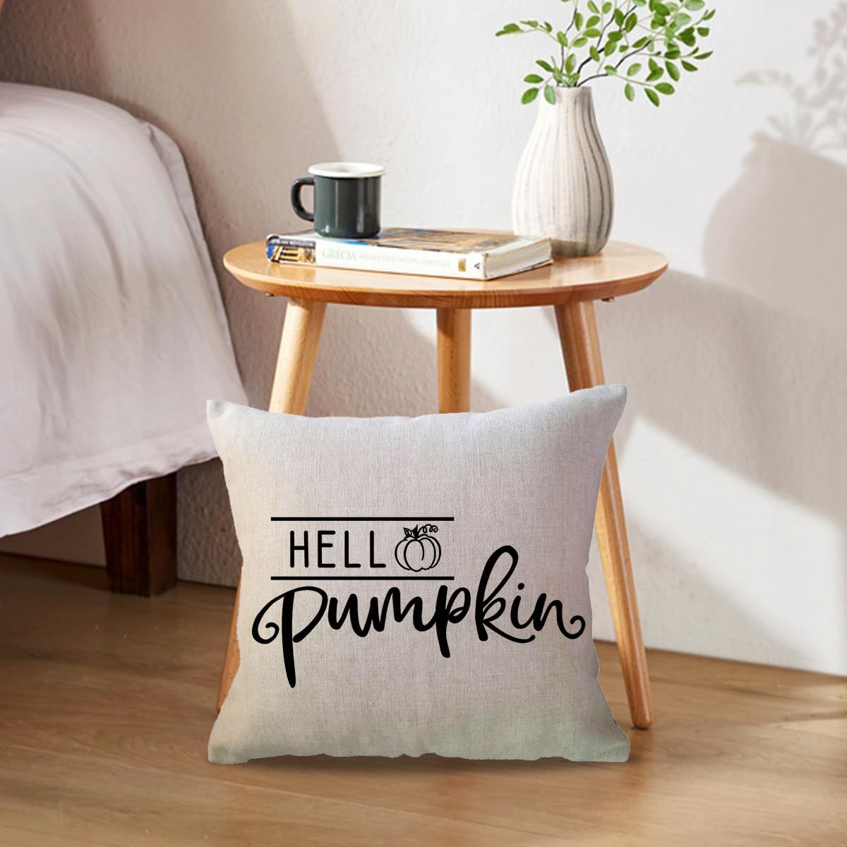 ULOVE LOVE YOURSELF Hello Pumpkin – Fundas de almohada de 20 x 20 pulgadas, fundas de cojín de cosecha otoñal, decoración de otoño de granja, fundas