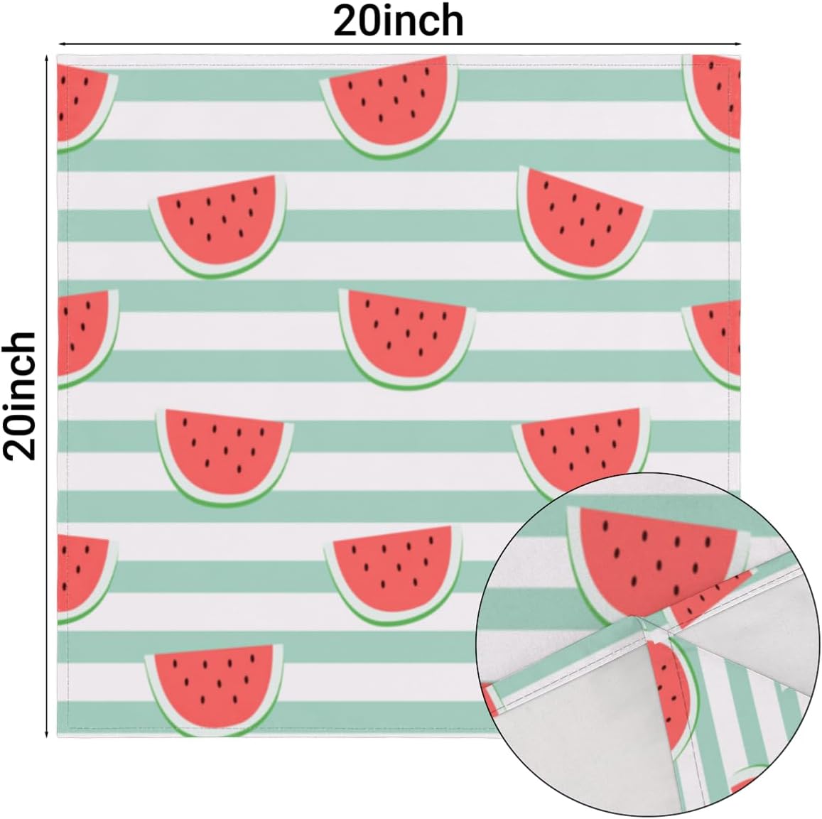 Cloth Napkins Set of 6 Summer Watermelon 20×20 Inch Cloth Napkins Watermelon Stripes Washable Reusable Kitchen Dinner Napkins Table Decor for