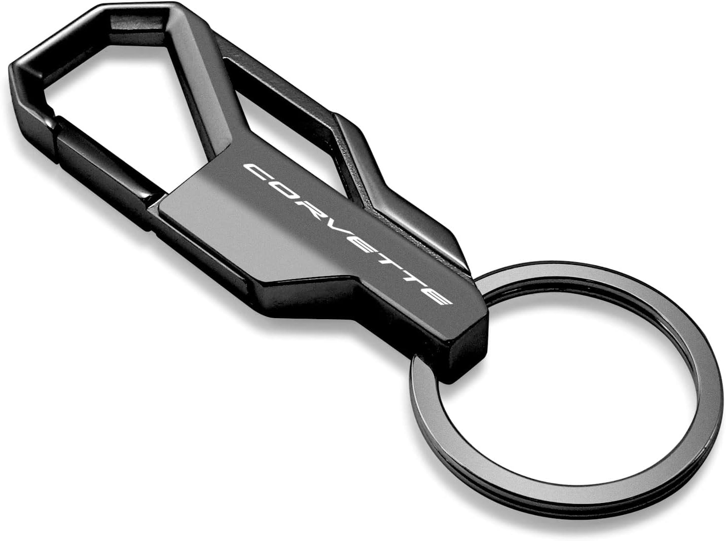 Llavero de metal para Chevrolet Corvette C8, estilo mosquetón, solo con licencia oficial