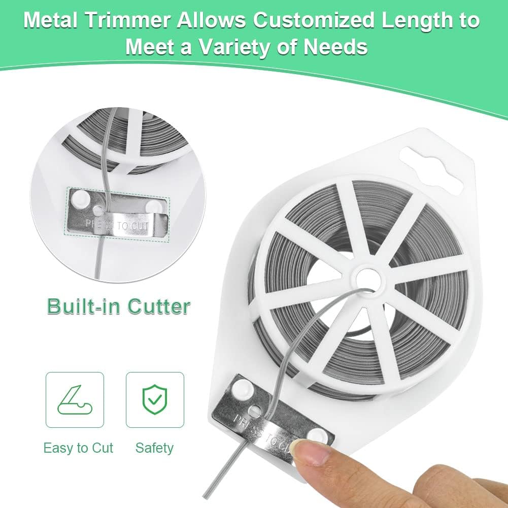 Shintop 328 Feet Garden Plant Twist Tie with Cutter for Gardening, Home, Office (Gray)