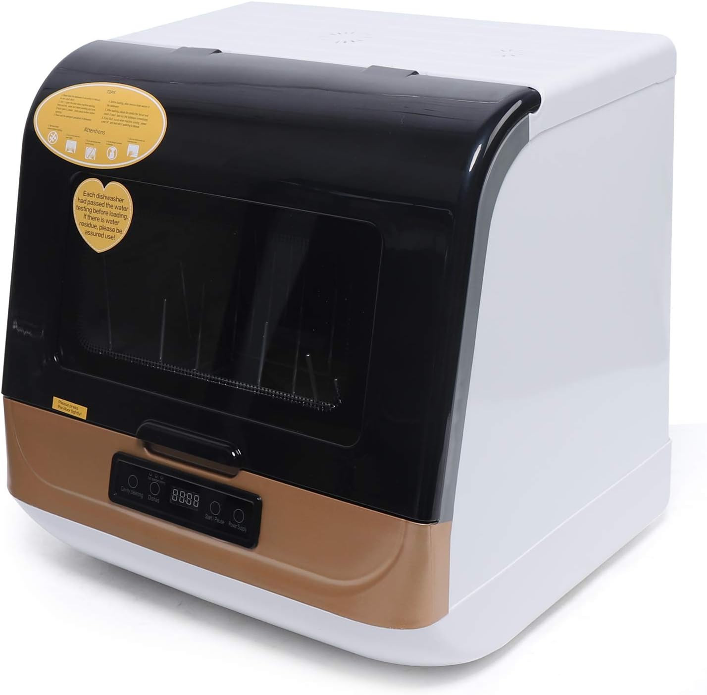 TTONSUE 1200 W 3 programas portátil lavavajillas encimera máquina de lavavajillas automático, función de secado al aire, máquina de limpieza de