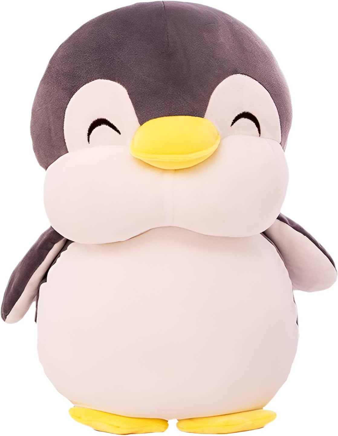 Peluche de pingüino, juguete de peluche suave, regalo para niños, niñas, niños, novia, día de San Valentín, almohada (gris, 19.6 pulgadas)