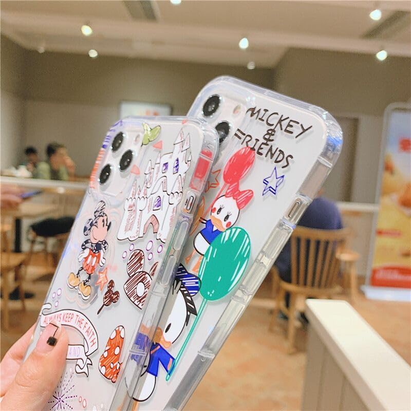 iFiLOVE Linda funda para iPhone 15 Pro Max, para niñas y mujeres de dibujos animados de Winnie The Pooh, delgada, suave TPU transparente, funda
