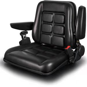 Asiento universal ajustable para carretilla elevadora con cinturón de seguridad y reposabrazos, respaldo ajustable y riel deslizante Asiento de Asiento universal ajustable para carretilla elevadora con cinturón de seguridad y reposabrazos, respaldo ajustable y riel deslizante Asiento de
