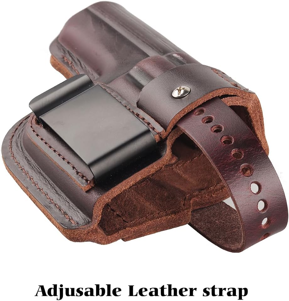 Funda de cuero de grano superior OWB J Frame Revolver para Taurus Modelo 327 605 856 905 942 para S & W 60 360PD 442 637 640 642 se adapta a SP101,