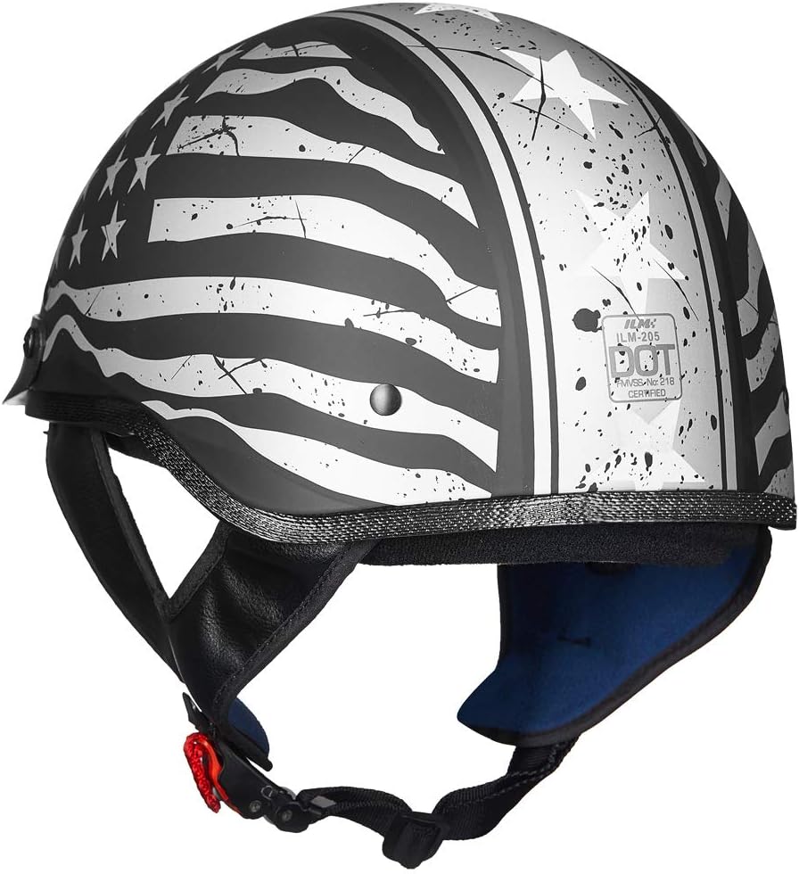 ILM Casco de media cara para motocicleta, aprobado por DOT, modelo ILM-205