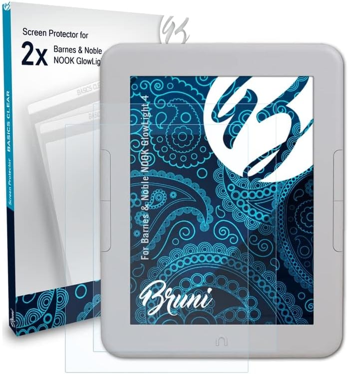 Bruni Protector de pantalla puede usarse con Barnes & Noble NOOK GlowLight 4 Protector Film, película protectora transparente (2X)