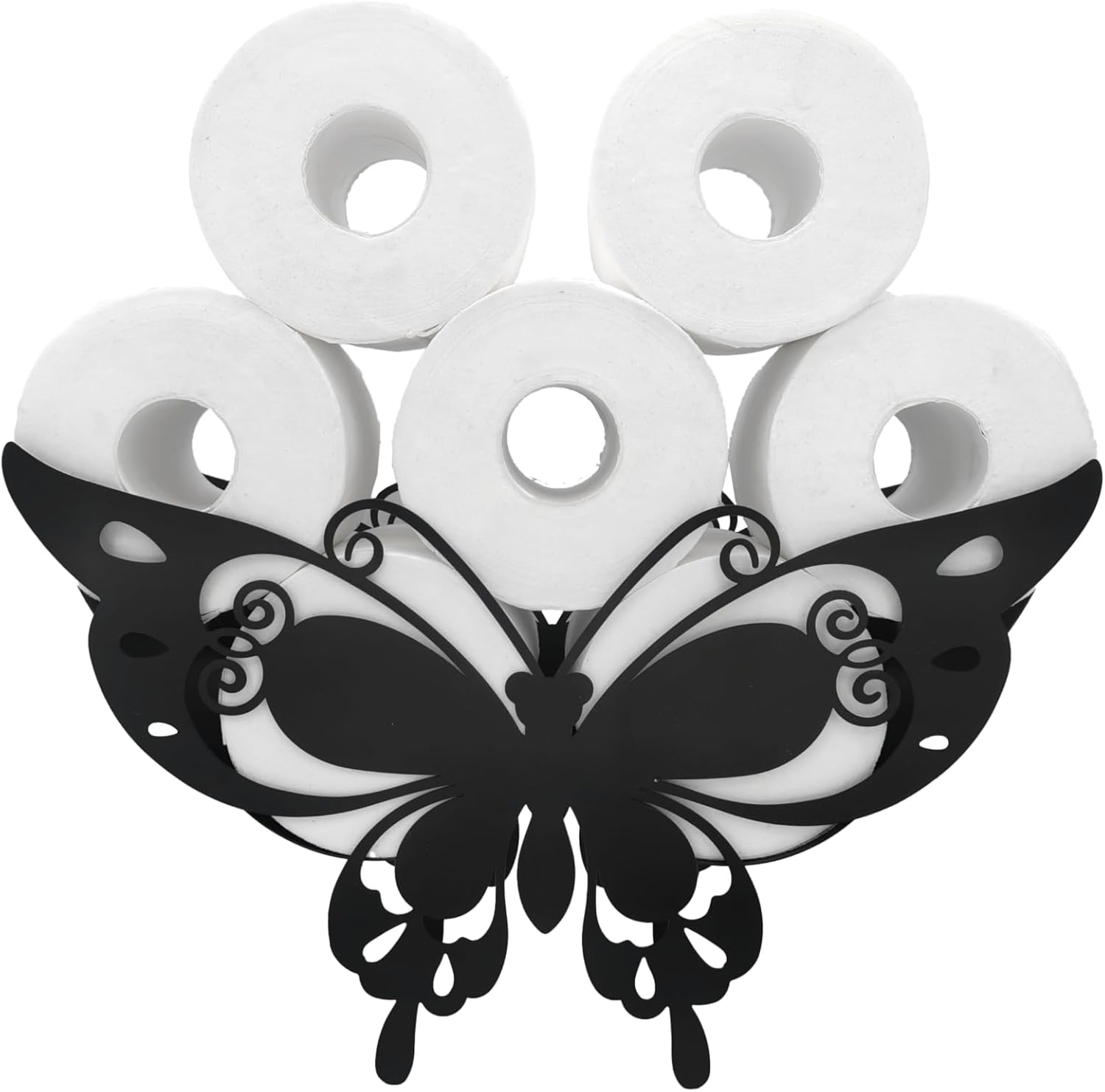 Divertido soporte de papel higiénico de mariposa, almacenamiento de animales para baño, almacenamiento de papel higiénico de animales de metal