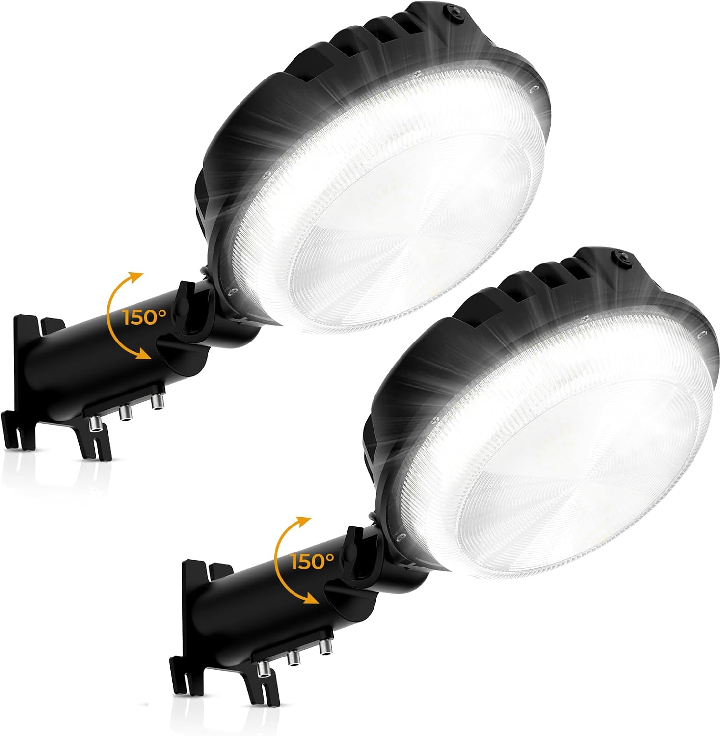 Paquete de 2 luces LED de granero, 150 W, 20000 lúmenes, luces de área de patio del atardecer al amanecer, iluminación al aire libre con fotocélula