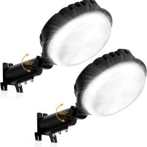 Paquete de 2 luces LED de granero, 150 W, 20000 lúmenes, luces de área de patio del atardecer al amanecer, iluminación al aire libre con fotocélula Paquete de 2 luces LED de granero, 150 W, 20000 lúmenes, luces de área de patio del atardecer al amanecer, iluminación al aire libre con fotocélula