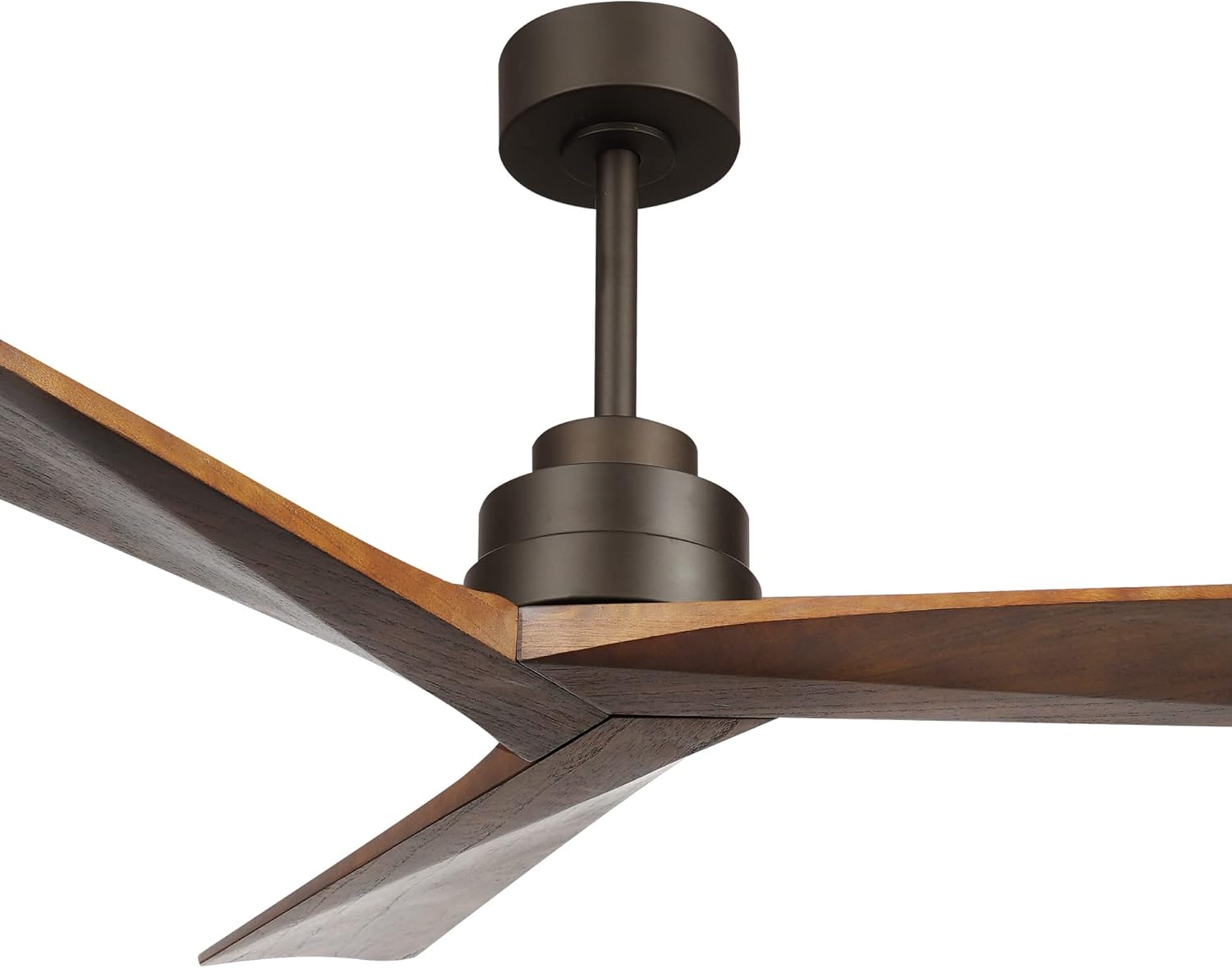 Ventilador de techo de madera de 52 pulgadas sin luz, ventilador de techo para exteriores de 6 velocidades con control remoto, 3 aspas, ventilador