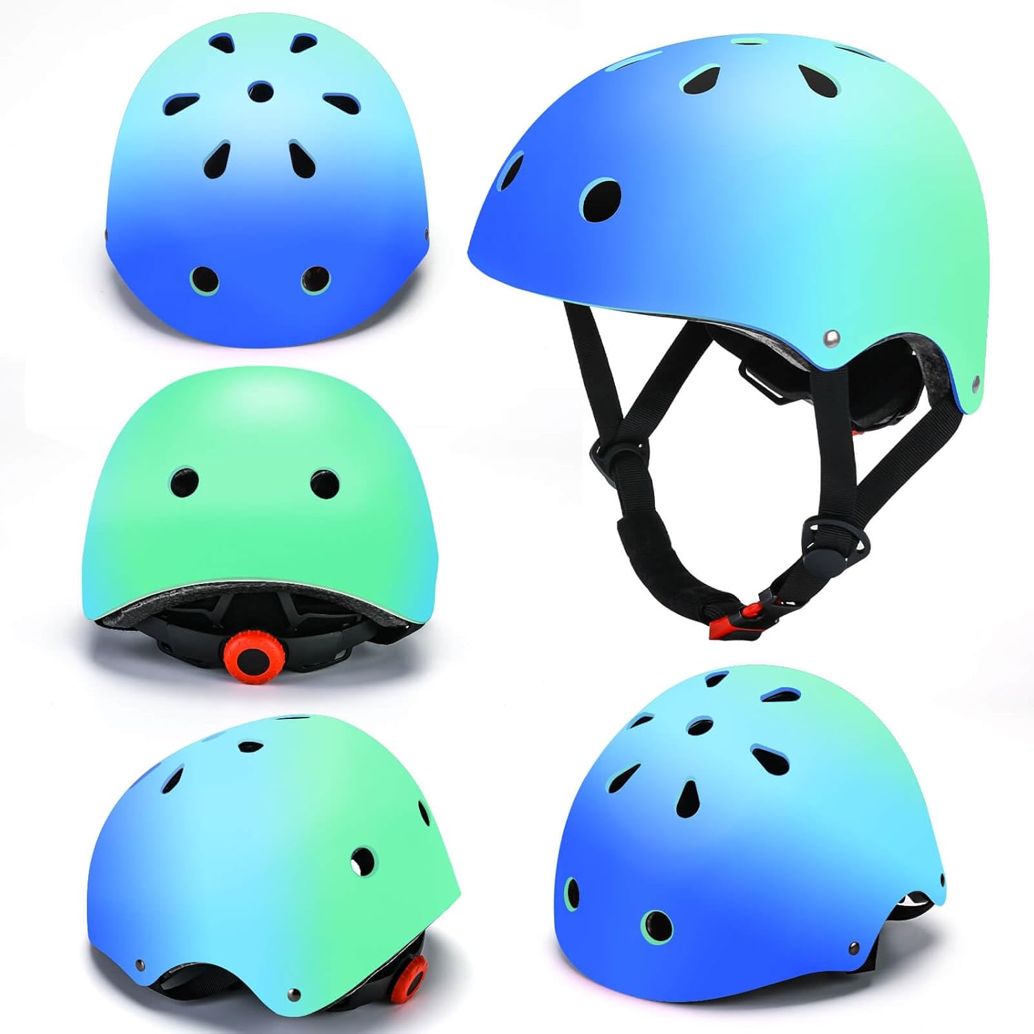 Casco ajustable con degradado de color, para niños y niñas, casco de bicicleta para múltiples deportes, ciclismo, patinaje, bicicleta, patinaje,