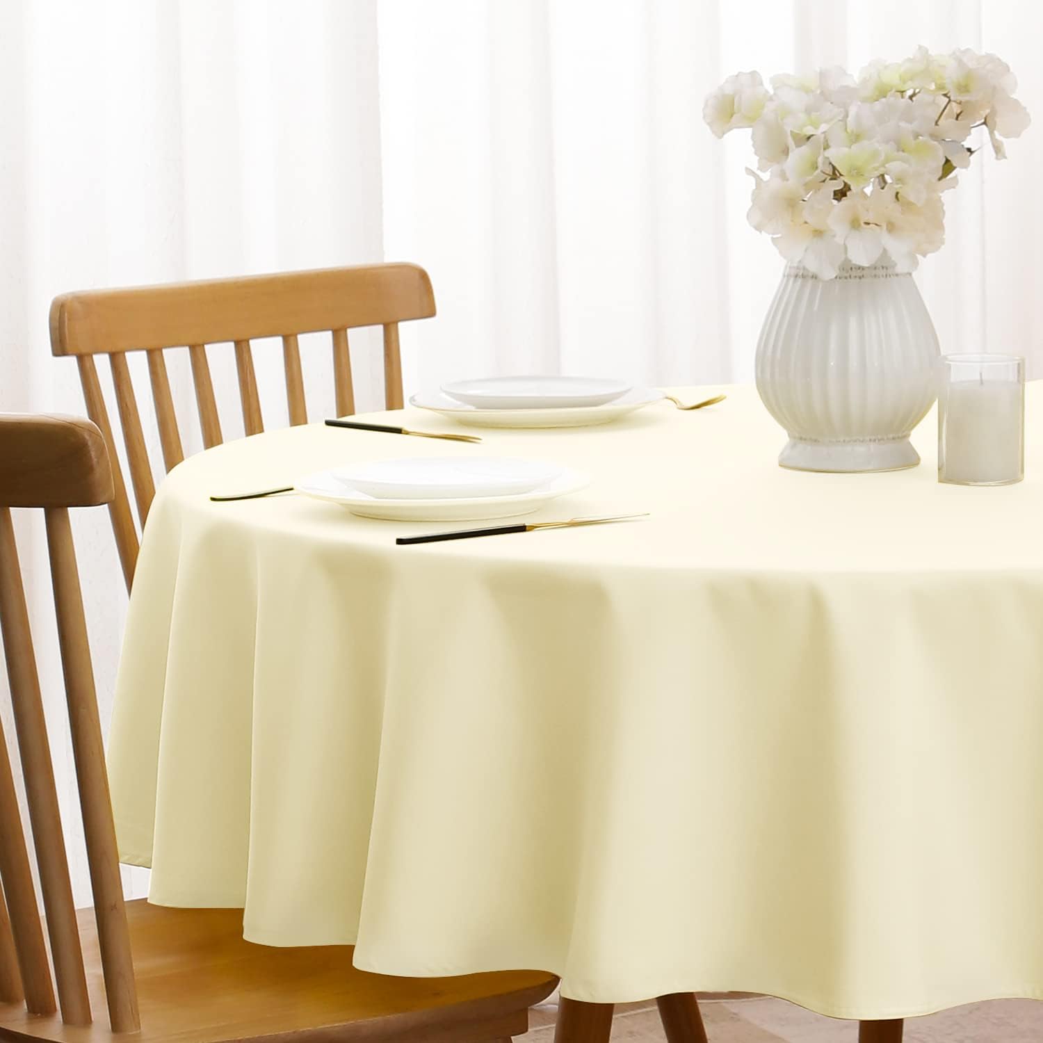 Softalker Mantel redondo impermeable y resistente a las manchas, tela sin arrugas, lavable, de 210GSM, poliéster para comedor, fiesta, bufé, boda