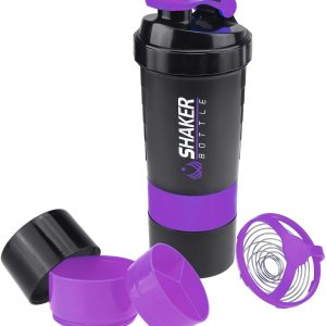 Botella mezcladora de proteínas, vaso batido de 16 onzas para proteína en polvo con almacenamiento, botella de agua deportiva, antideslizante de 3 Botella mezcladora de proteínas, vaso batido de 16 onzas para proteína en polvo con almacenamiento, botella de agua deportiva, antideslizante de 3