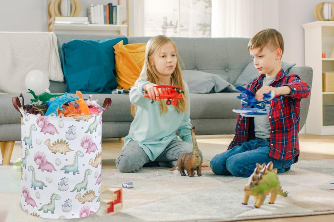 Cesta de lavandería de dinosaurio para niños, cesta de lavandería de dinosaurio para decoración de habitación de niños, canasta de bebé, canasta de