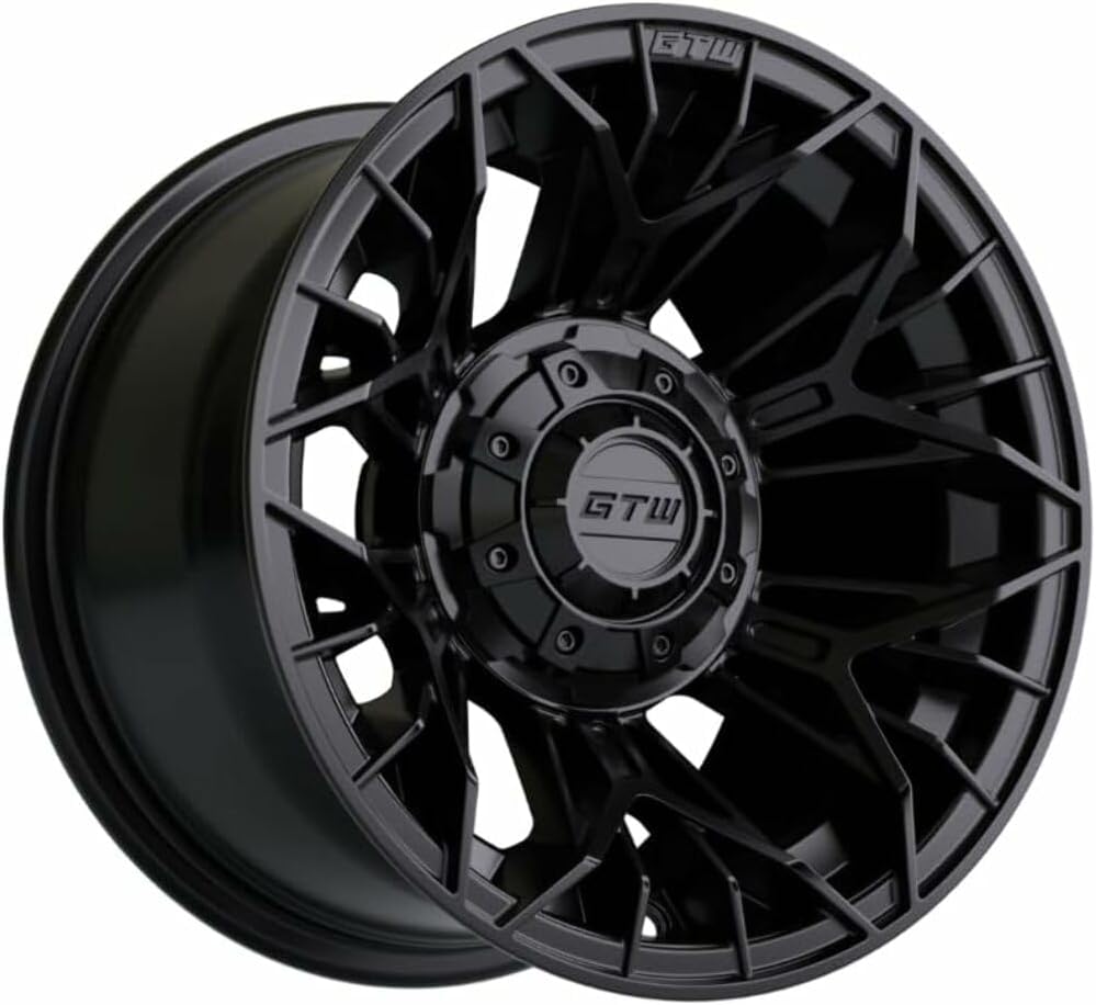 GTW Combo de ruedas y neumáticos para carrito de golf de 12 pulgadas  GTW Stellar ruedas negras mate en neumáticos Mamba Street 21535-12 (18″)