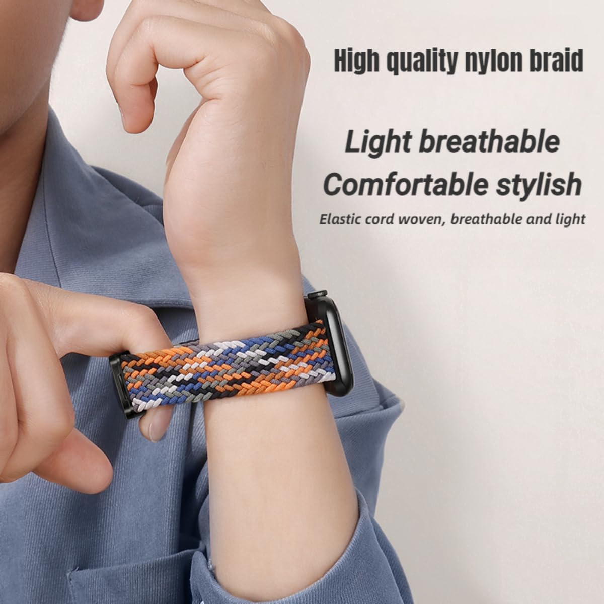 Correas deportivas de nailon compatibles con Apple Watch Band Ultra de 1.929 in, 1.772 in, 1.732 in, 1.654 in, 1.614 in, 1.575 in, 1.496 in, correa