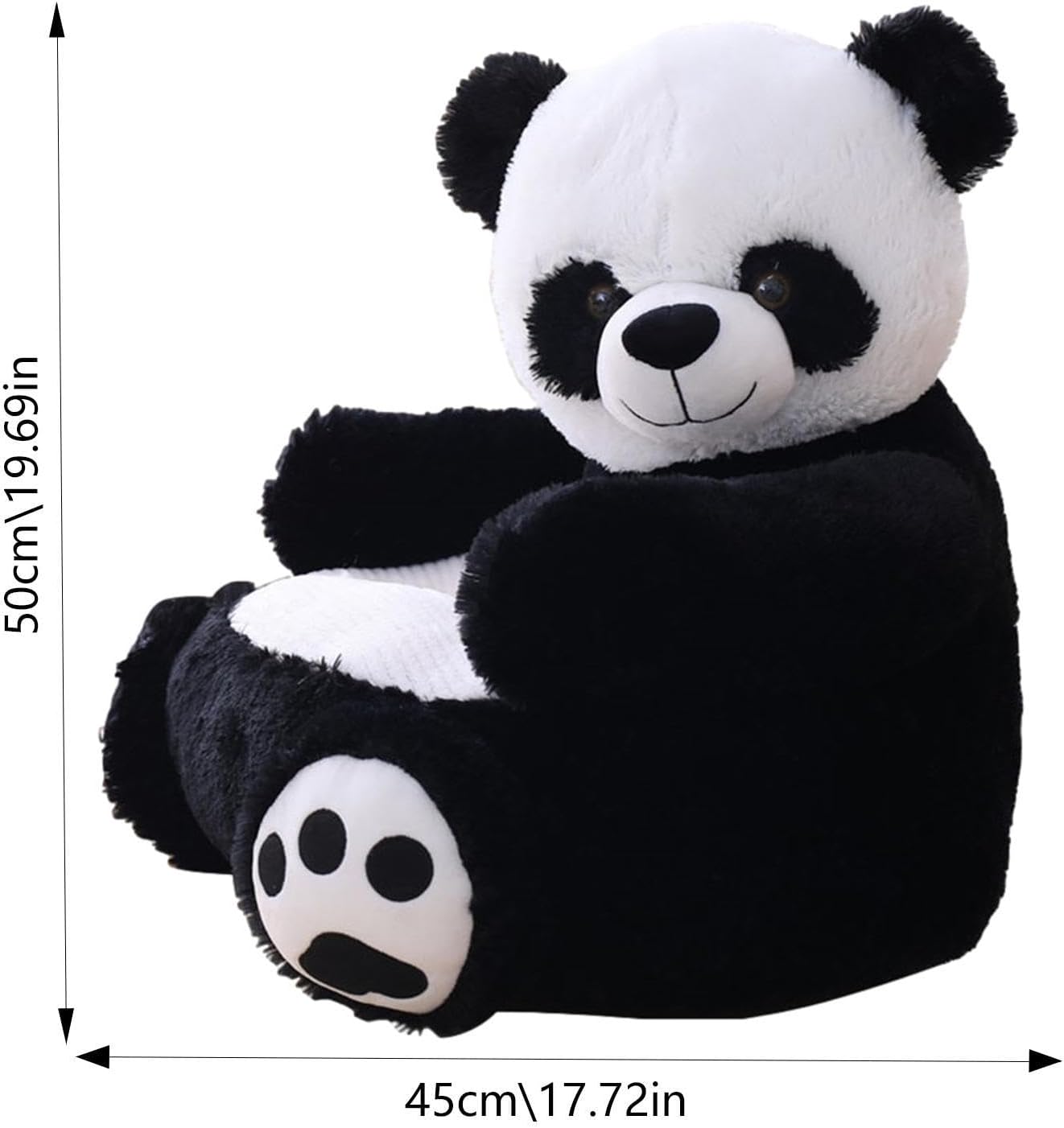 Silla de sofá para niños, sillón de felpa Panda, terciopelo y material de algodón PP, muebles de animales para niños, niños y niñas, cómoda silla