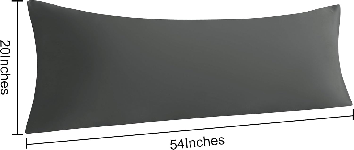 NTBAY Juego de 2 fundas de almohada corporales, paquete de 2 fundas de almohada de microfibra cepillada de 20 x 54 pulgadas, suaves, resistentes a