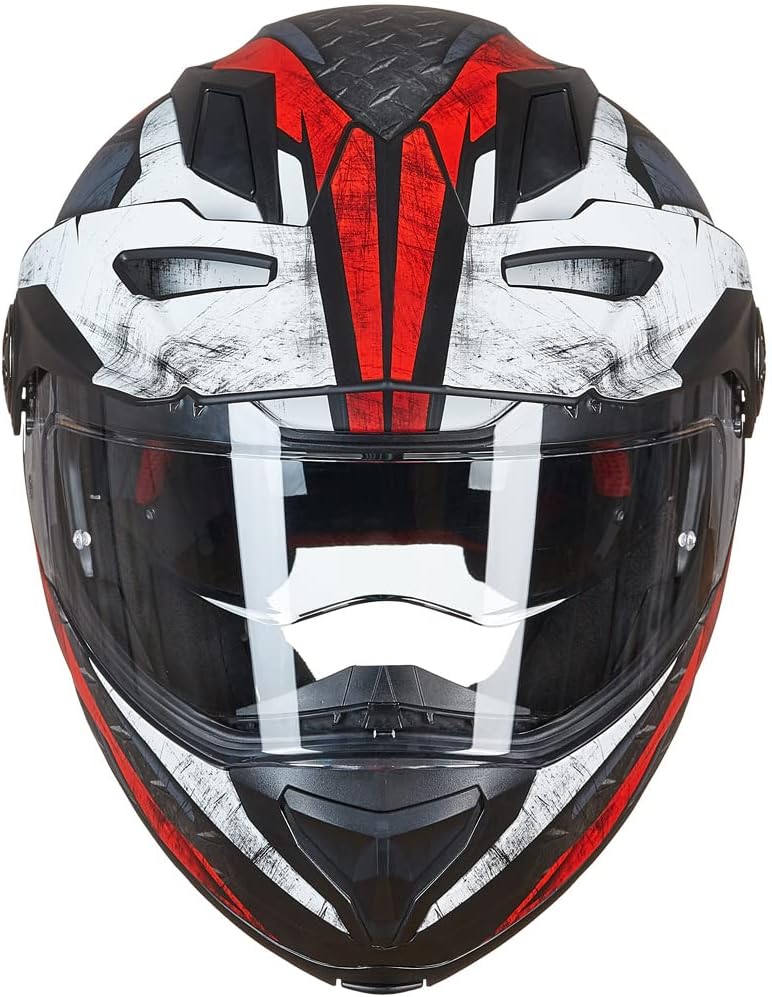 ILM Casco modular de motocicleta de cara completa para ATV, casco de moto de nieve tres en uno, con visera antiniebla Pinlock para hombres y