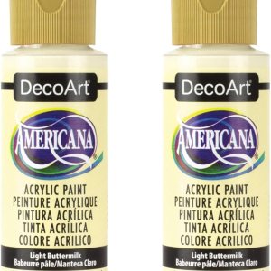 DecoArt, Light Buttermilk – Pintura acrílica americana, 2 onzas, 2 onzas líquidas (paquete de 2) DecoArt, Light Buttermilk – Pintura acrílica americana, 2 onzas, 2 onzas líquidas (paquete de 2)