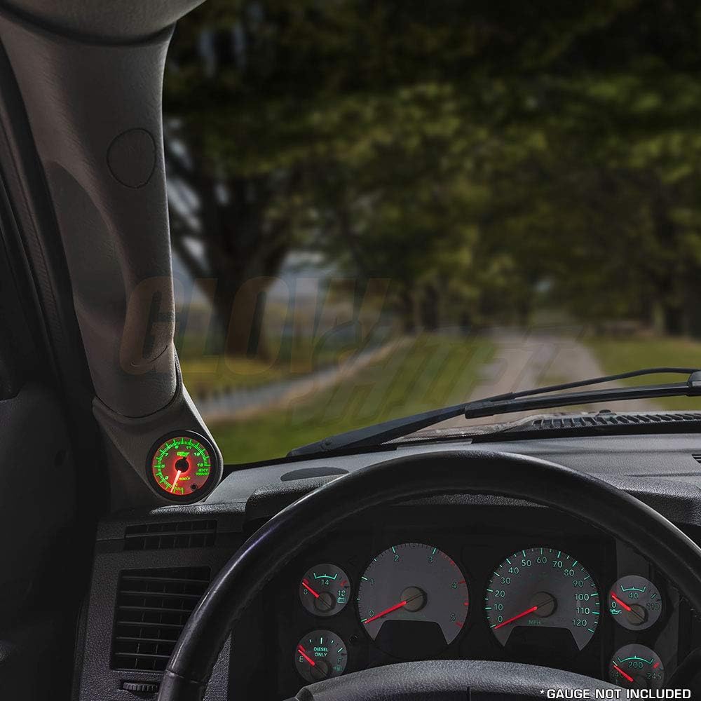 GlowShift Cápsula de calibre de pilar individual color gris pardo compatible con Dodge Ram Cummins 1500 2500 3500 2003-2009  Color de fábrica a