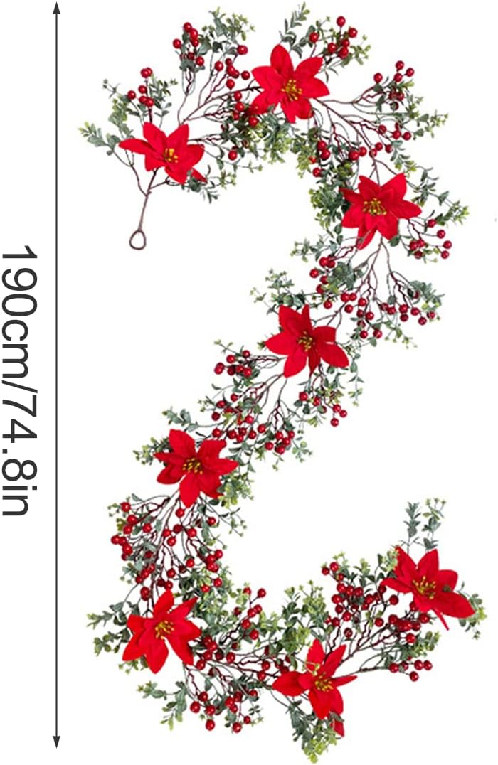 Artifical Flower,Artificial Christmas Vine,Dragon Beard Red Fruit Christmas Flower,Table Centerpieces for Home Kitchen Garden Party Decor (#1)
