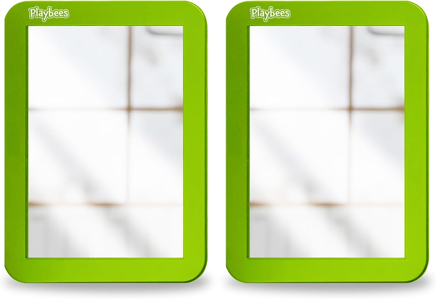Espejo magnético para casillero, paquete de 2 (verde) – Ideal para casillero escolar, baño, refrigerador, gabinete de oficina, caja de herramientas