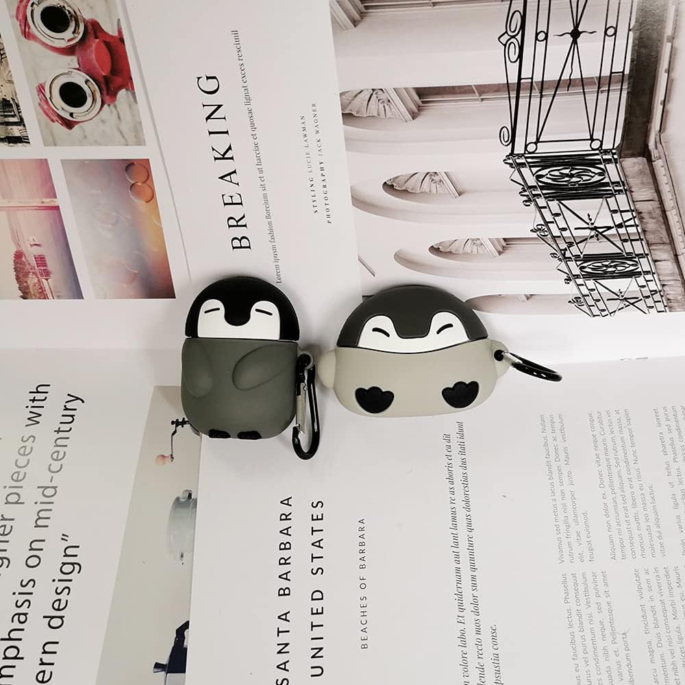 Funda compatible con Airpod Pro 2019 Gen Penguin, silicona Kawaii divertida linda caricatura 3D diseño animal elegante para hombres y mujeres, funda