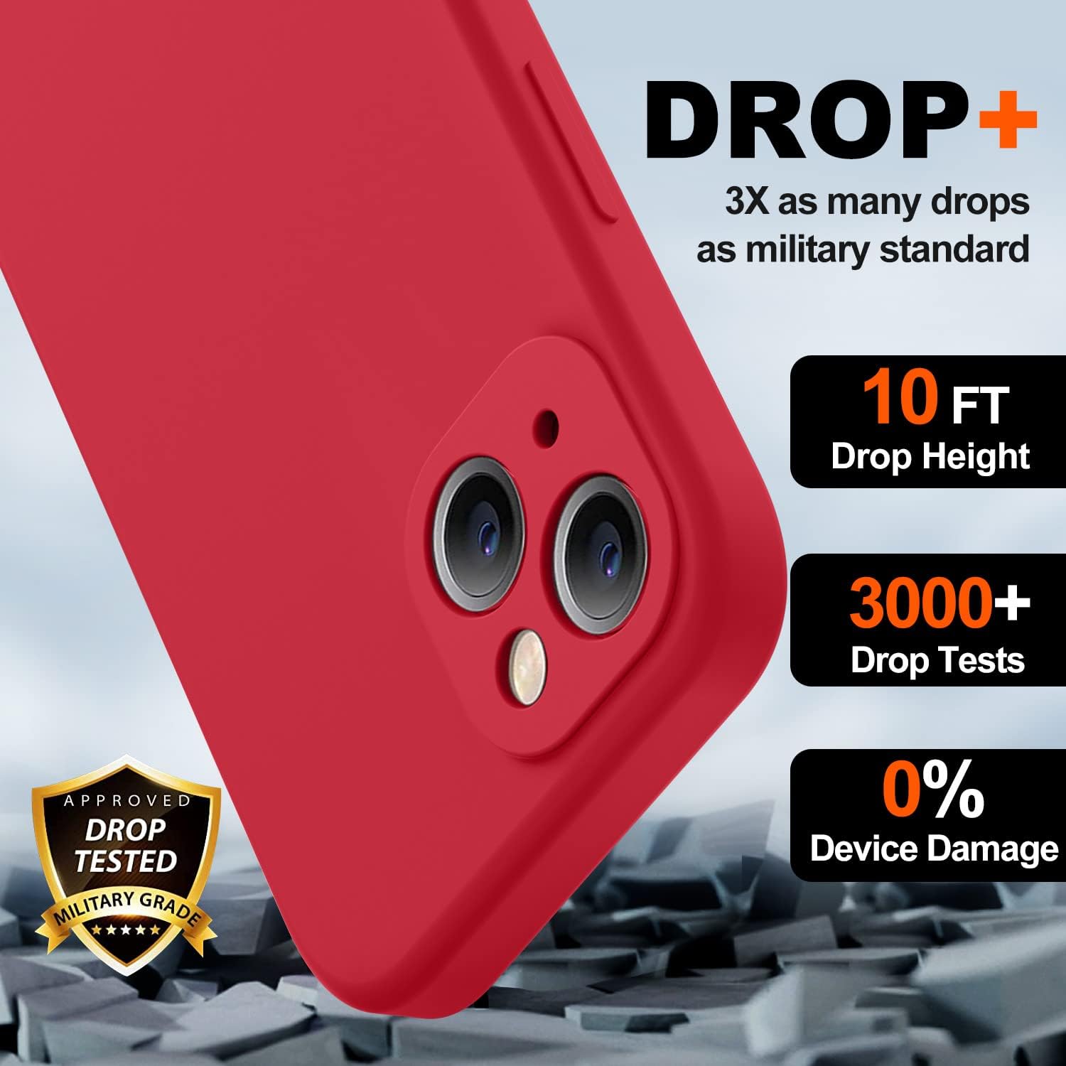 BossKiss Funda compatible con iPhone 13, silicona de alta calidad mejorada protección de cámara 2 protectores de pantalla forro de microfibra suave