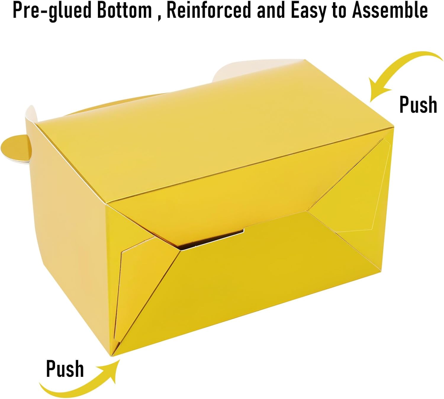 Oletx Paquete de 30 cajas de regalo de fiesta doradas, cajas de regalo, cajas de regalo de papel a dos aguas con asas. Perfecto para bodas,