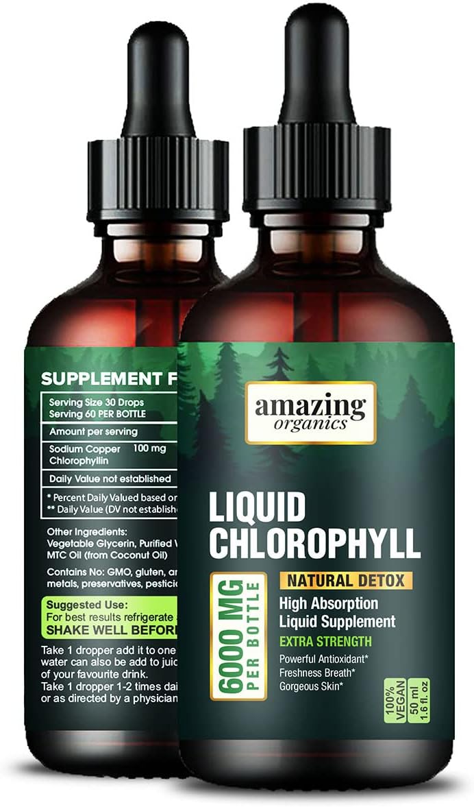 Gotas de clorofila líquida – Clorofila orgánica – Impulso de energía natural (verde)