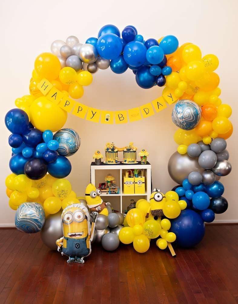 Juego de globos de color azul amarillo, 60 globos de fiesta azul marino, amarillo mate, blanco, globos de látex para helio de látex para niños,