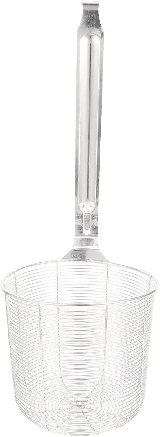 ZzzaNa Cesta de papas fritas de acero inoxidable, cesta de metal para freír, colador de araña, colador de espaguetis, colador de fideos, escurridor