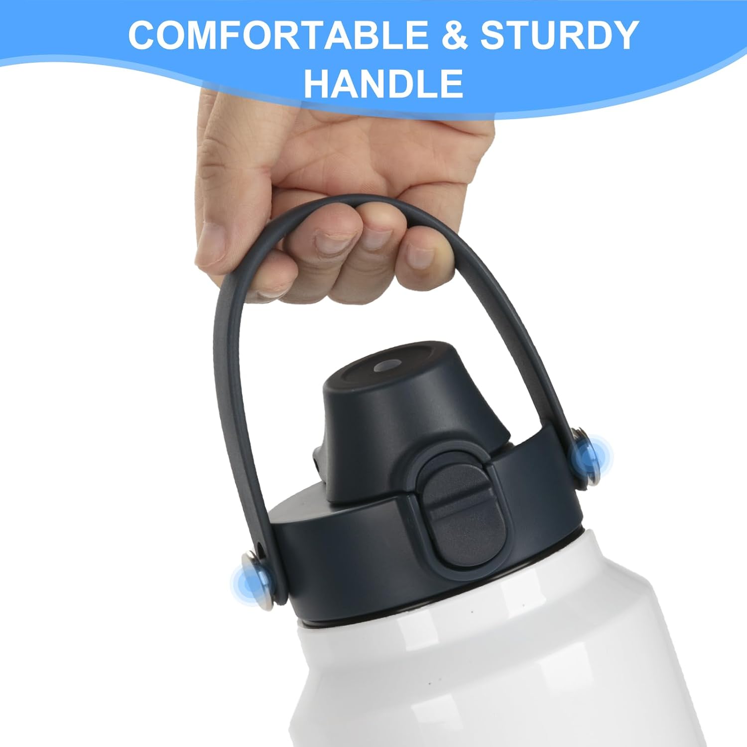Tapa de boquilla automática para botellas YETI Rambler, se adapta a botellas de 18263664 onzas, tapa de tapa de repuesto con tapa de botón y mango