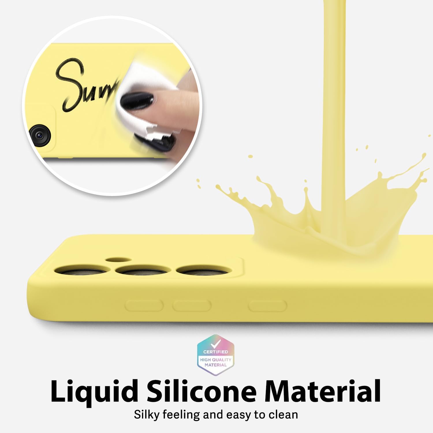 oakxco Funda para teléfono Samsung Galaxy S24 de silicona líquida, fina y delgada de gel de goma suave TPU cubierta simple para mujeres y niñas,